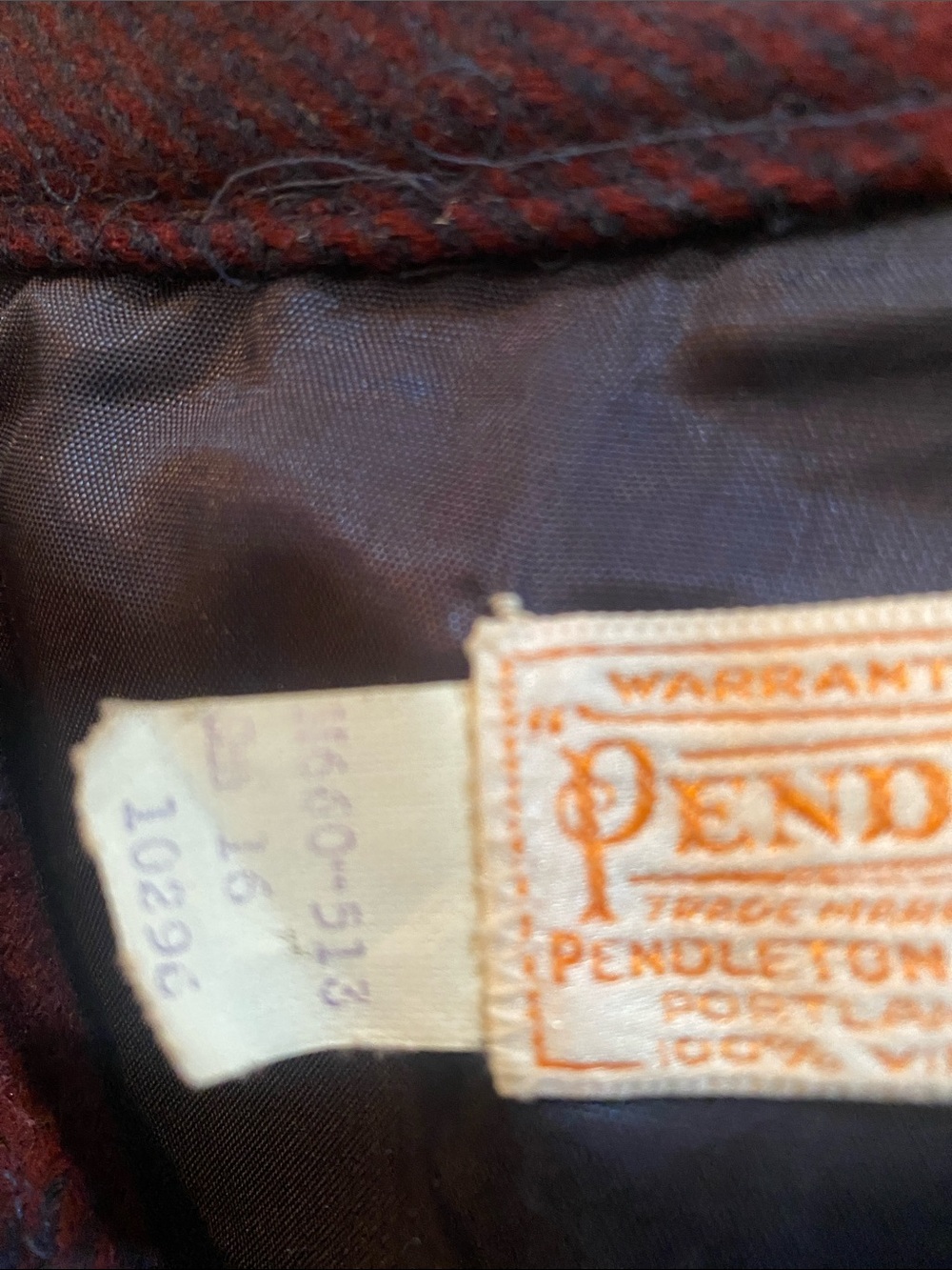 Pendleton Maroon and Navy Plaid A-Line Skirt Wool VGUC VTG 16 - Picture 5 of 13